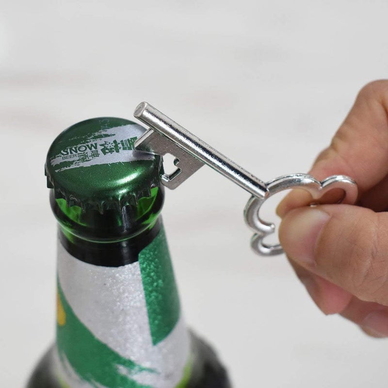 XONOR 50Pcs Vintage Skeleton Key Bottle Openers with 50pcs Escort Card Tag and Twine for Wedding Party Favors Rustic Decoration (Silver) - Image 3