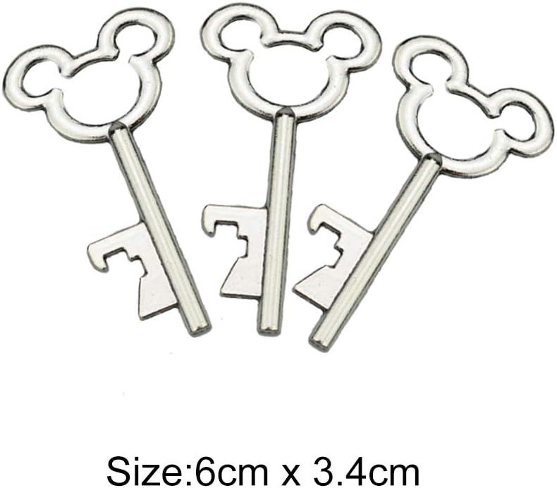 XONOR 50Pcs Vintage Skeleton Key Bottle Openers with 50pcs Escort Card Tag and Twine for Wedding Party Favors Rustic Decoration (Silver) - Image 2