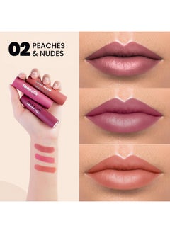 Mars Matte Box Set Of 3 Lipsticks For Women | Long-Lasting | Smooth Finish | Moisturising | One Swipe Pigmentation (3X3.2 Gm) (02-Peaches & Nudes)  - Image 2