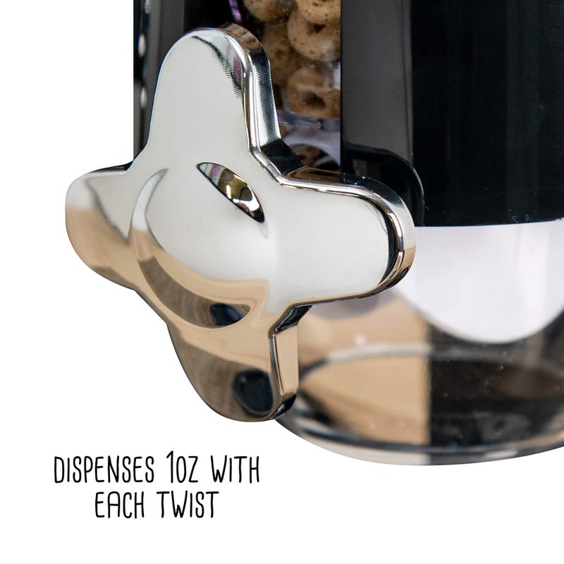Honey Can Do Zevro /GAT200 Indispensable Dry Food Dispenser, Dual Control, Black/Chrome, KCH-06121  - Image 4