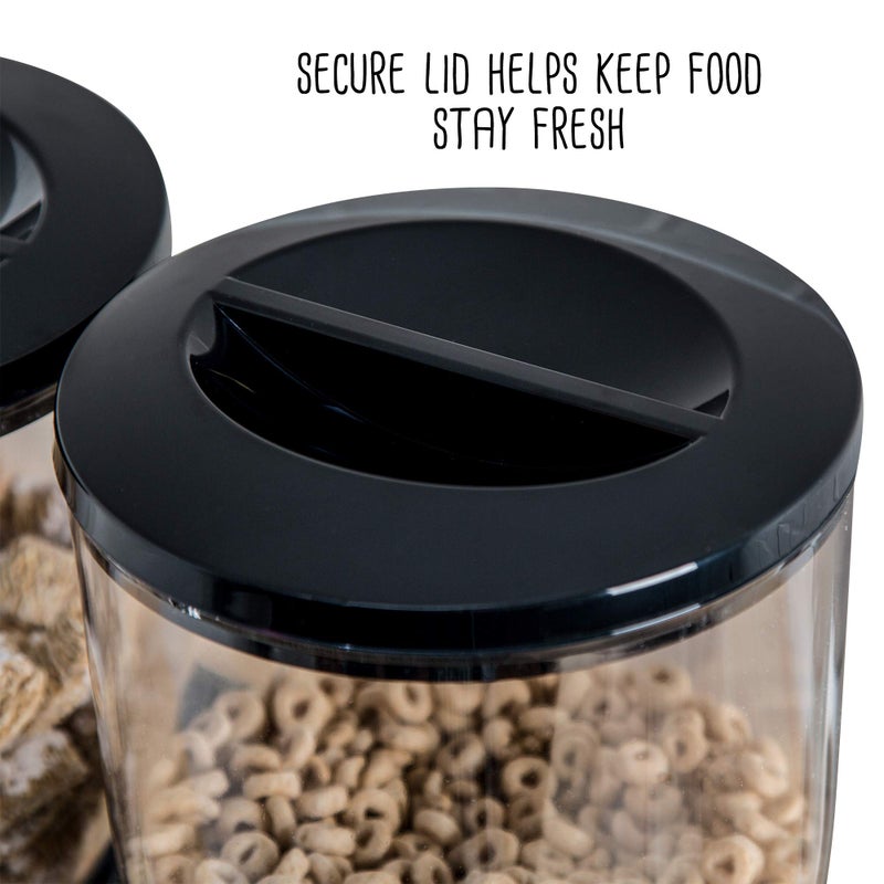 Honey Can Do Zevro /GAT200 Indispensable Dry Food Dispenser, Dual Control, Black/Chrome, KCH-06121  - Image 5
