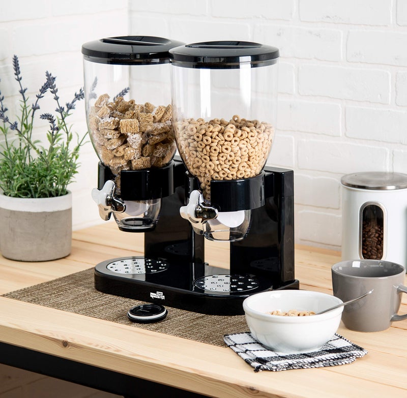 Honey Can Do Zevro /GAT200 Indispensable Dry Food Dispenser, Dual Control, Black/Chrome, KCH-06121  - Image 2