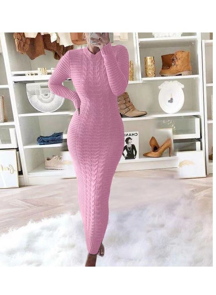 Loquat Autumn Winter New Fashion Twist Wool Dress 