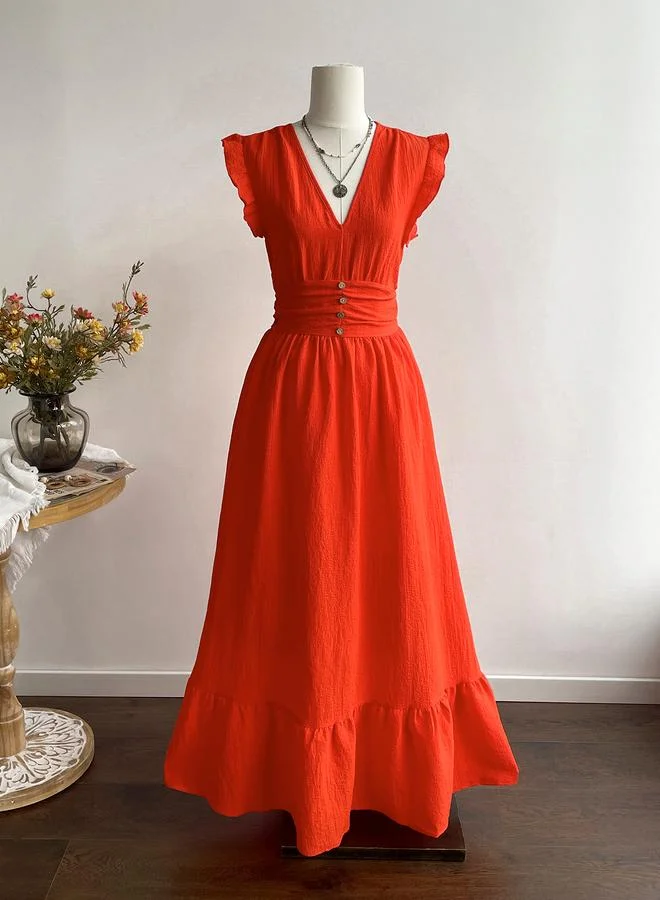Take Two  A-Line Maxi Dress with Short Sleeves for Women | Best Price UAE