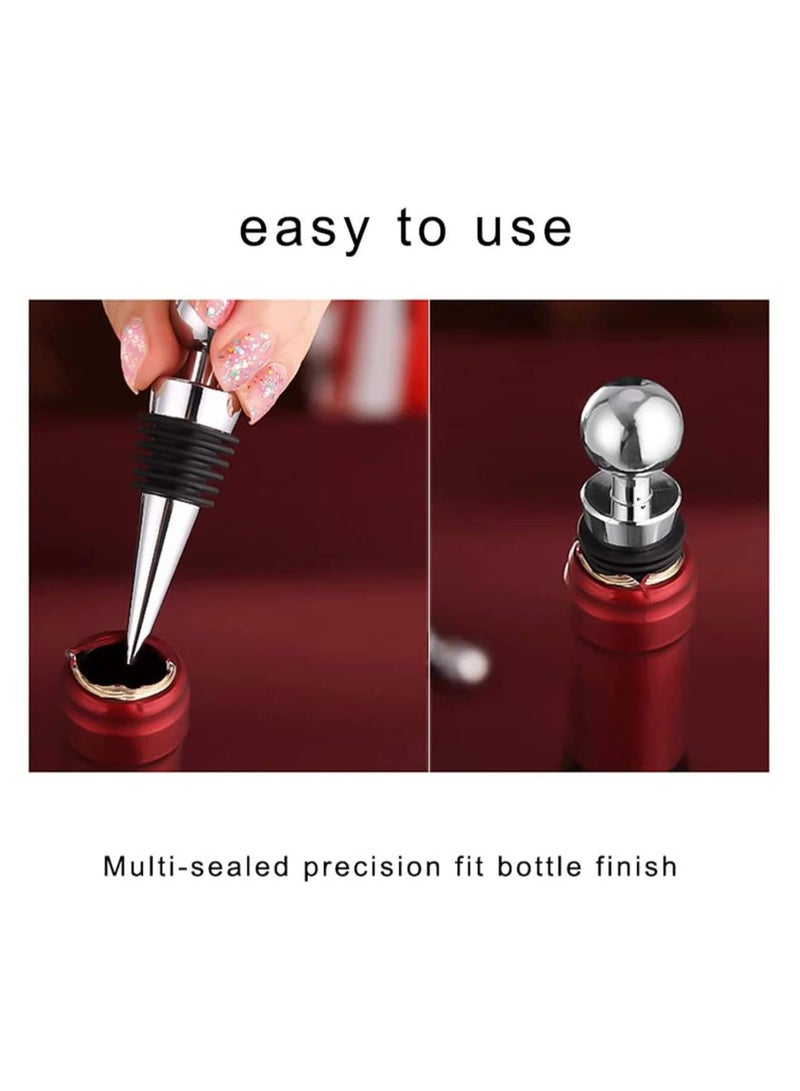 AMM Bottle Stopper 1pcs Metal Leak Proof Wine Stoppers Reusable Wine Corks Bottle Stopper for Gifts Bar Holiday Party Wedding - Image 3