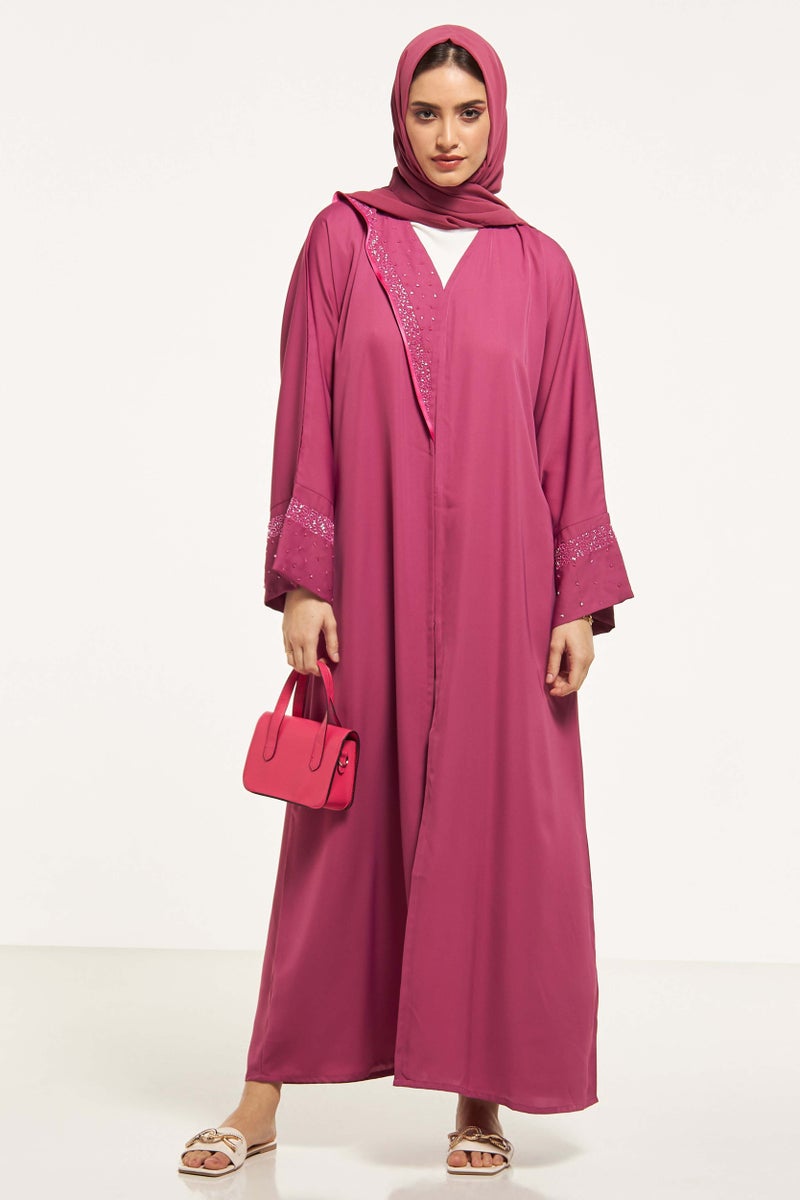 Moistreet Embellished Flared Sleeve Abaya - Image 1