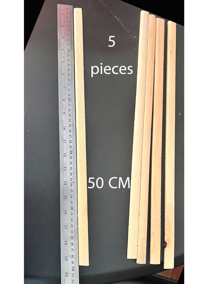اب تو ديت  عيدان خشبية للديكور، 5 قطع، طول 50 سم، عرض 1.5 سم، سماكة 0.3 سم، لون طبيعي - Image 3