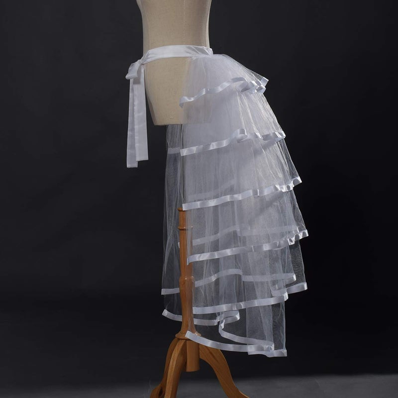 GRACEART Victorian Steampunk Bustle Skirt 6 Layered Tie-on Belt Tulle Tutu Overskirt - Image 2