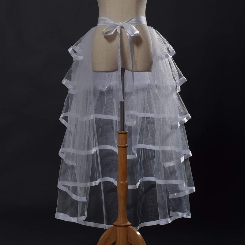 GRACEART Victorian Steampunk Bustle Skirt 6 Layered Tie-on Belt Tulle Tutu Overskirt - Image 5