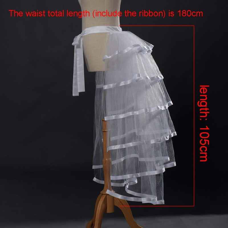 GRACEART Victorian Steampunk Bustle Skirt 6 Layered Tie-on Belt Tulle Tutu Overskirt - Image 4