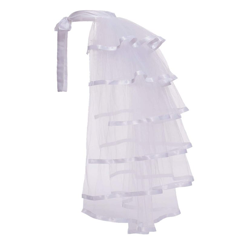 GRACEART Victorian Steampunk Bustle Skirt 6 Layered Tie-on Belt Tulle Tutu Overskirt - Image 1