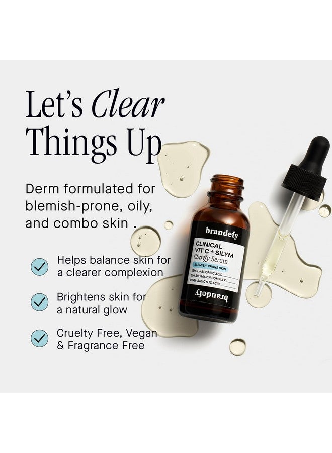 برانديفاي فيتامين C + سيليم سيروم توضيحي للبشرة المصابة بالشوائب، ومضاد للشيخوخة، وتفتيح البشرة، 1 أونصة، صنع في الولايات المتحدة الأمريكية - Image 3