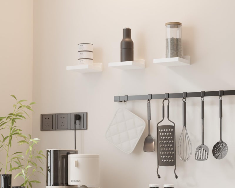 QsQueen Small Floating Shelves Mini Shelves Hanging Display 5 Inch Wall Shelf for Bathroom Livingroom Bedroom,3 Pack, with 2 Types of Installation, Great for Room Decor - Image 2
