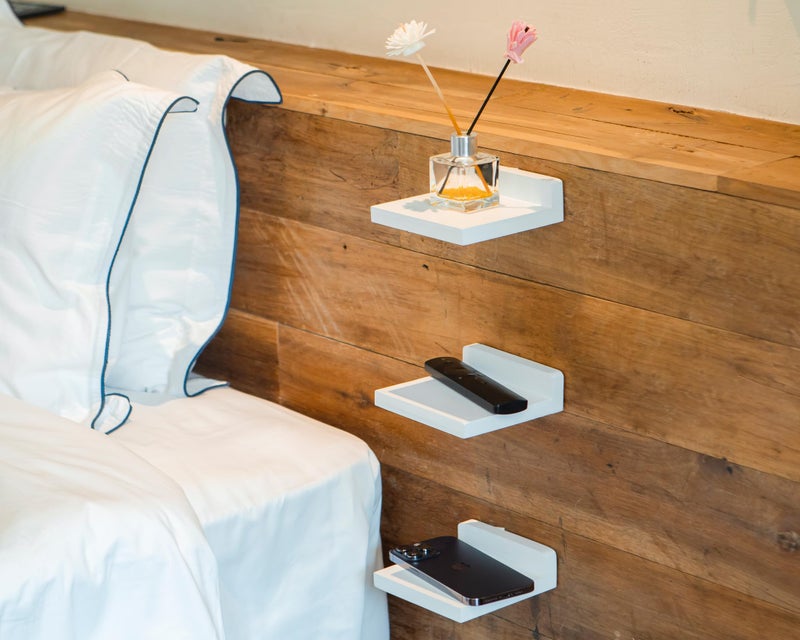 QsQueen Small Floating Shelves Mini Shelves Hanging Display 5 Inch Wall Shelf for Bathroom Livingroom Bedroom,3 Pack, with 2 Types of Installation, Great for Room Decor - Image 5