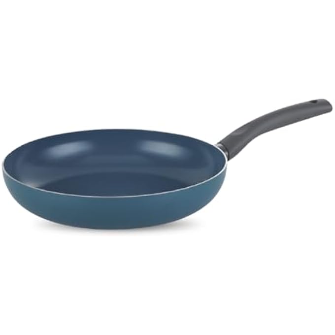 Nautilus Kitchenware Frypan 26Cm Press Aluminium Ceramic Coating Frying Pan Pfoa Free Dishwasher Safe Skillet Soft Touch Handle Cookware  Blue - Image 1