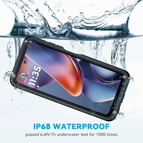 Lanhiem for Moto G 5G 2025 Case, IP68 Waterproof Dustproof Shockproof Case with Built-in Screen Protector, Full Body Underwater Protective Cover for Moto G 5G Only, Black - Image 3