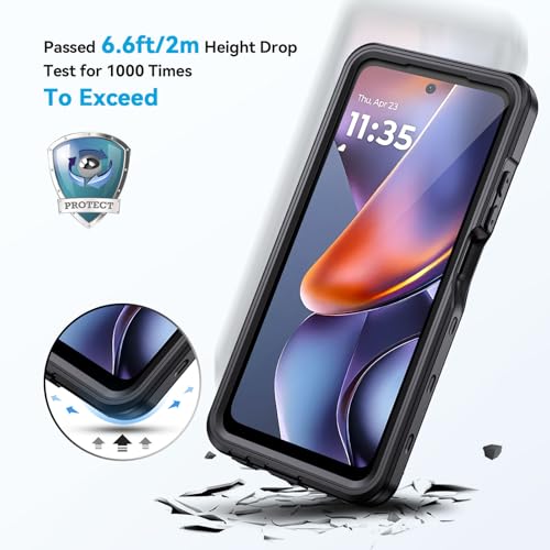 Lanhiem for Moto G 5G 2025 Case, IP68 Waterproof Dustproof Shockproof Case with Built-in Screen Protector, Full Body Underwater Protective Cover for Moto G 5G Only, Black - Image 5