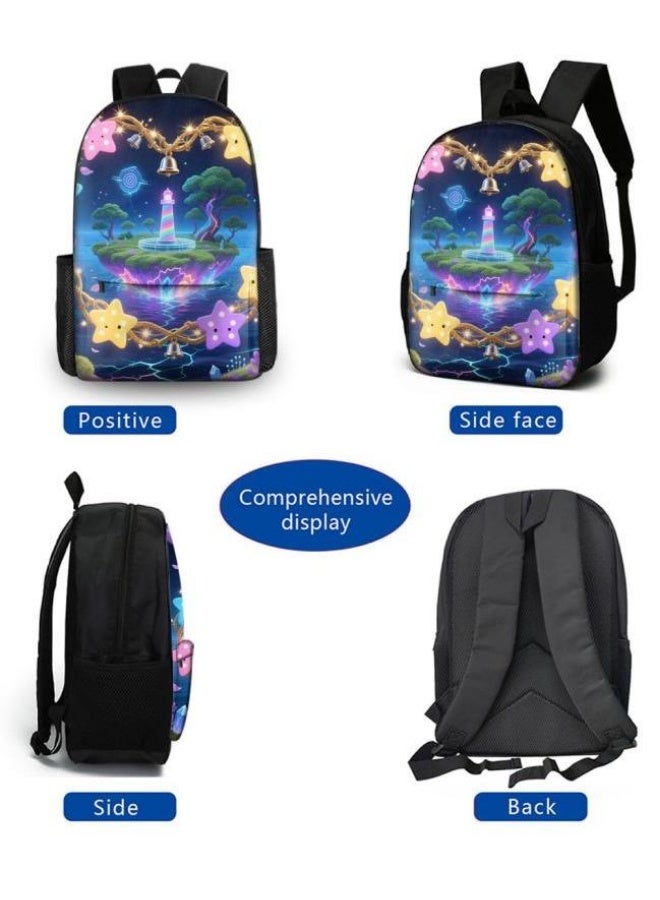 Bright Li Fire Backpacks + handbags + stationery bags | Back-to-school season/festival gifts | Cartoon bag three-piece set, easy to deal with various occasions (available for students, children, friends outings, mountain climbing, school, etc.) - 67 - Image 3