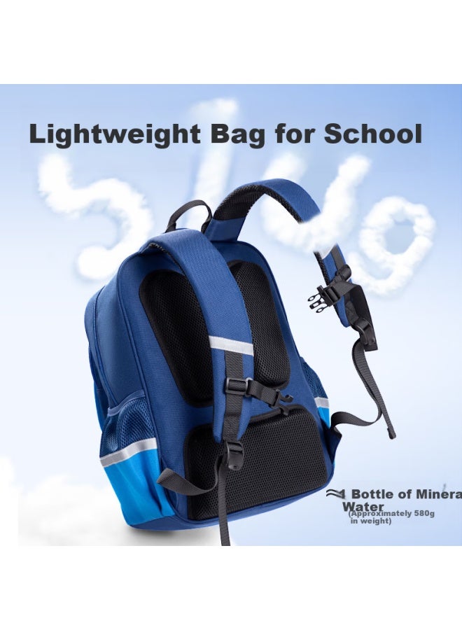 Deli Deli Academy Series Elementary School Simple And Stylish Backpack, Blue Bear Design, Grades 3-6 - Image 5