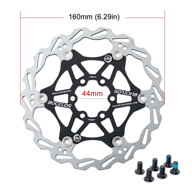 BUCKLOS Bike Floating Disc Brake Rotor 160mm 180mm 203mm Stainless Steel Bicycle Rotors with 6 Bolts Fit for Road Bike Mountain Bike - Image 2