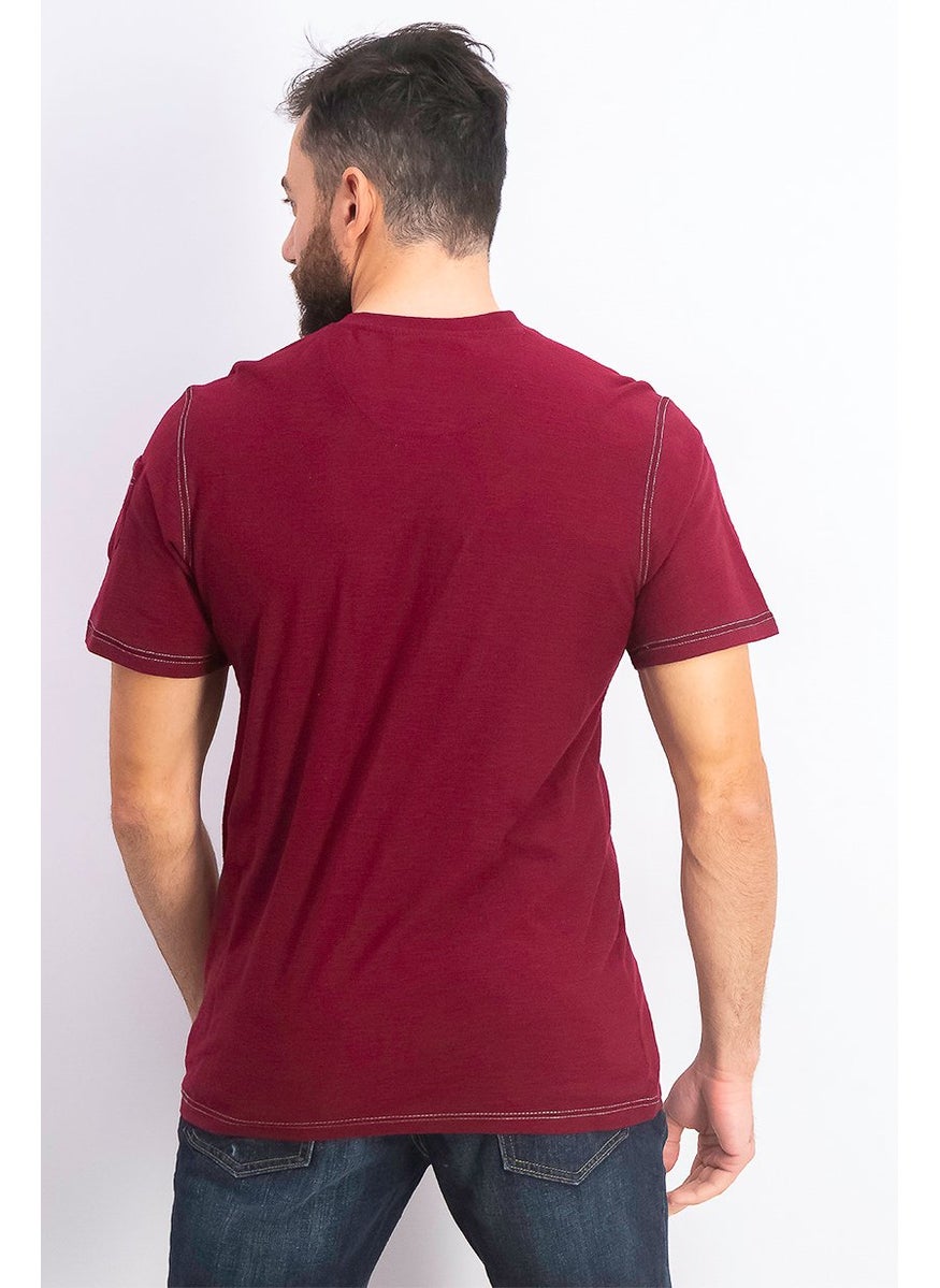 Men V-neck Short Sleeve Solid Tee, Maroon - pzsku/ZA35BAA8258C4ABF42888Z/45/_/1737641991/d37da4c4-41b5-40aa-b2b2-31dad0017b9a