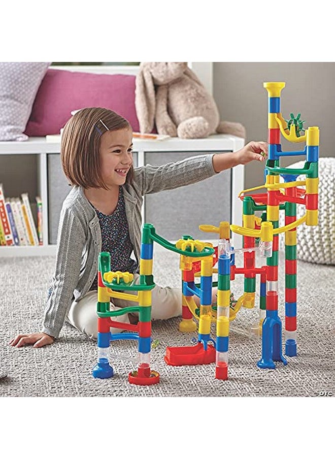 مايندوير مجموعة MindWare Marble Run: مجموعة من 123 قطعة (103 قطعة متينة و20 كرة زجاجية) مجموعة بناء STEM للأطفال  - Image 3