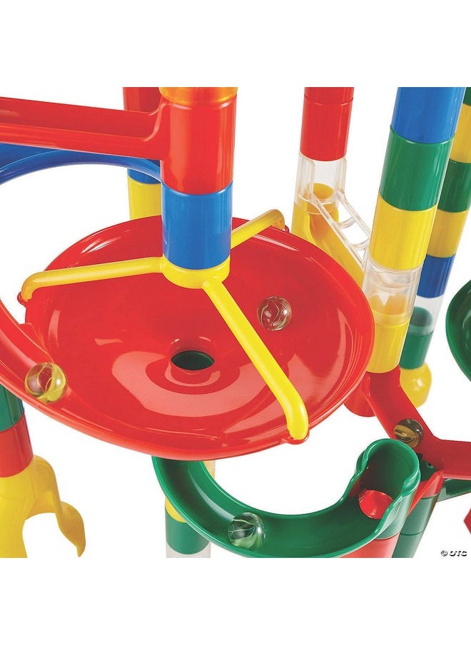 مايندوير مجموعة MindWare Marble Run: مجموعة من 123 قطعة (103 قطعة متينة و20 كرة زجاجية) مجموعة بناء STEM للأطفال  - Image 4
