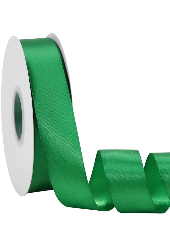 Rokateam Green Ribbon 1 1/2 Inch x 50 Yards – Double Faced Christmas Satin Ribbon for Holiday Gift Wrapping, Crafts & Tree Decor - Image 1
