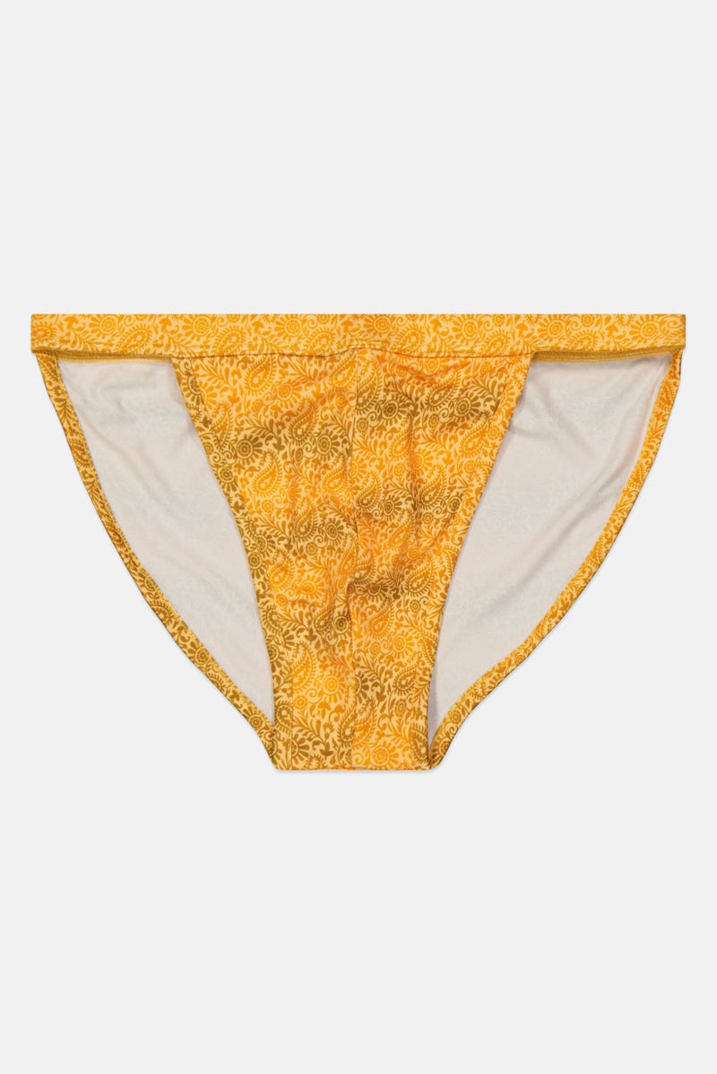 Asos Design Women Allover Print Bikini Bottom, Yellow Combo  - Image 1