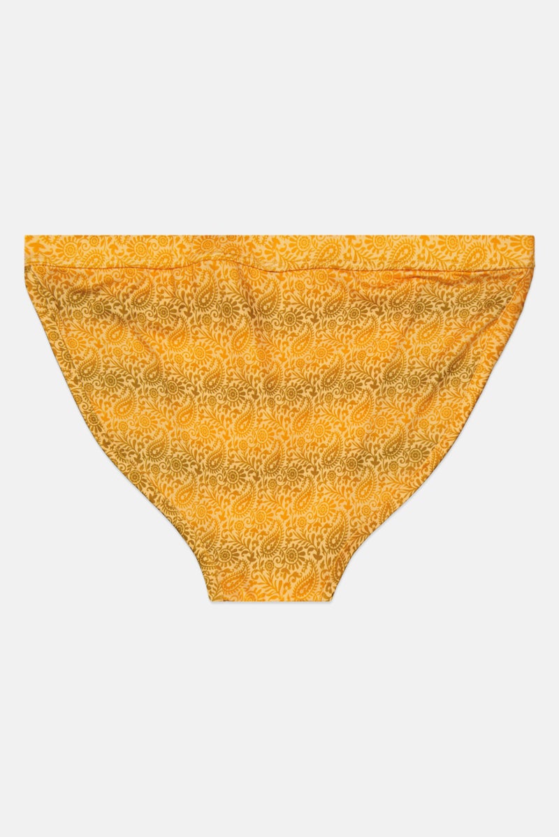Asos Design Women Allover Print Bikini Bottom, Yellow Combo  - Image 2