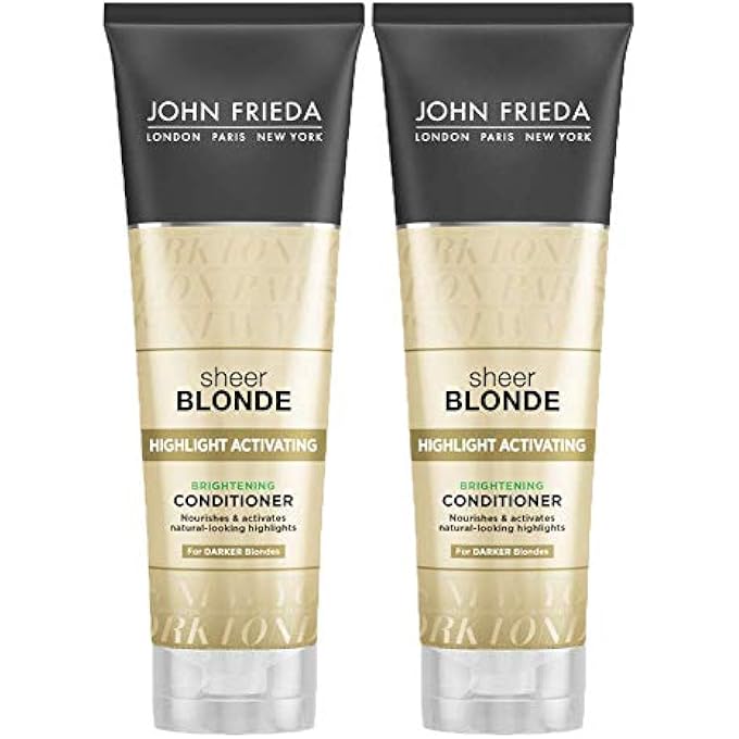 John Frieda SHEER BLONDE HIGHLIGHT ACTIVATING CONDITIONER (FOR DARKER BLONDES), VIBRANT BLONDE COLOR, FOR NATURAL AND COLOR TREATED BLONDES, 8.45 OUNCES (PACK OF 2), WITH NUTRITIOUS HONEY AND OATMEAL - Image 2