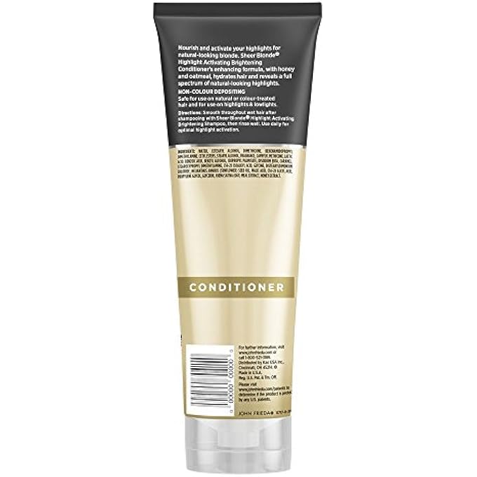 John Frieda SHEER BLONDE HIGHLIGHT ACTIVATING CONDITIONER (FOR DARKER BLONDES), VIBRANT BLONDE COLOR, FOR NATURAL AND COLOR TREATED BLONDES, 8.45 OUNCES (PACK OF 2), WITH NUTRITIOUS HONEY AND OATMEAL - Image 3