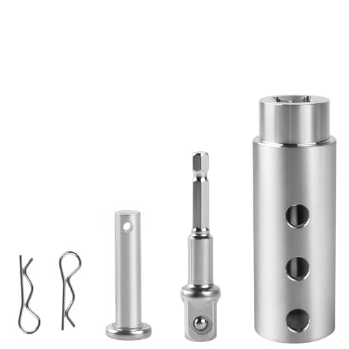 Shrandi Trailer Jack Drill Adapter, 1 Inch Drive Shaft Compatible, Turbo ，ez Crank Jack Adapter Tool & 1/2 Inch Socket Bit, Heavy Duty for RV, Construction, Dump Trailers (DIY, Campers) - Image 1