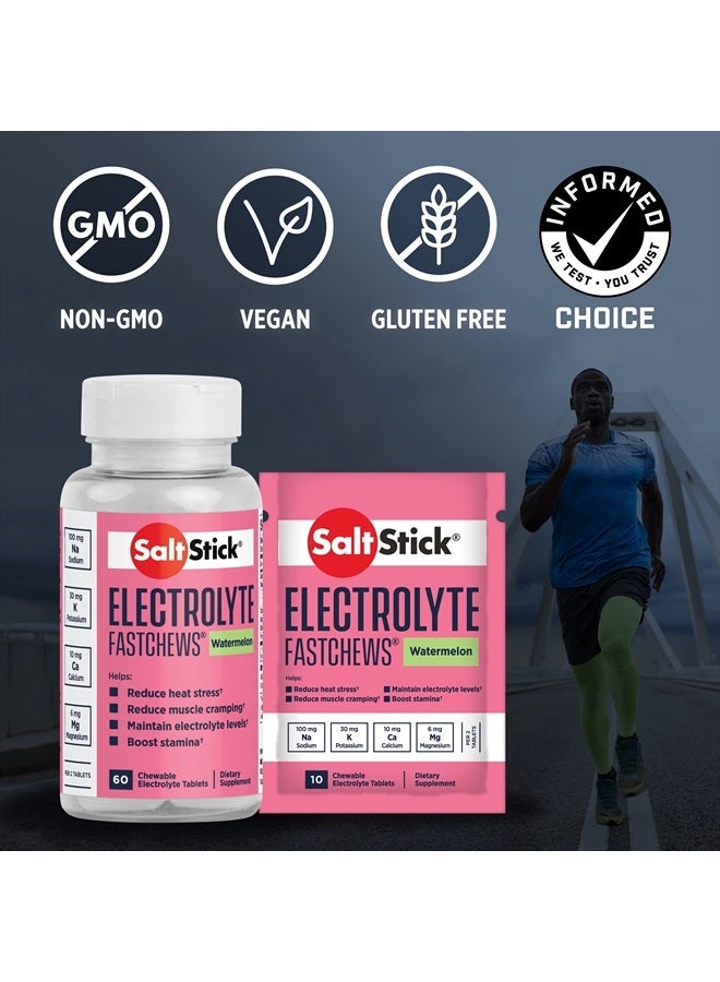 SaltStick FastChews Watermelon Electrolyte Chewable Tablets 60'S