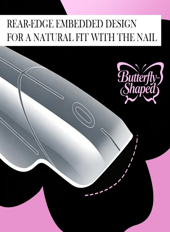 U-Shinein Butterfly Nail Extension Forms, 150PCS Acrylic Polygel Oval and Square 15 Sizes Reusable Nail Molds for Builder Poly Nail Gel, Professional Salon DIY Manicure Design Easy to Use - Image 4