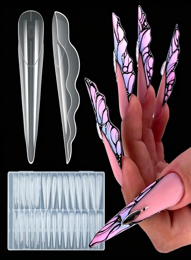 U-Shinein Butterfly Nail Extension Forms, 150PCS Acrylic Polygel Oval and Square 15 Sizes Reusable Nail Molds for Builder Poly Nail Gel, Professional Salon DIY Manicure Design Easy to Use - Image 1