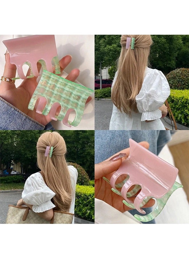 Beyond 2 Pcs Plaid Hair Claw Clips, Strong Hold Nonslip Large Jaw Clip, Hair Barrettes for Women and Girls (Colorful) - Image 3