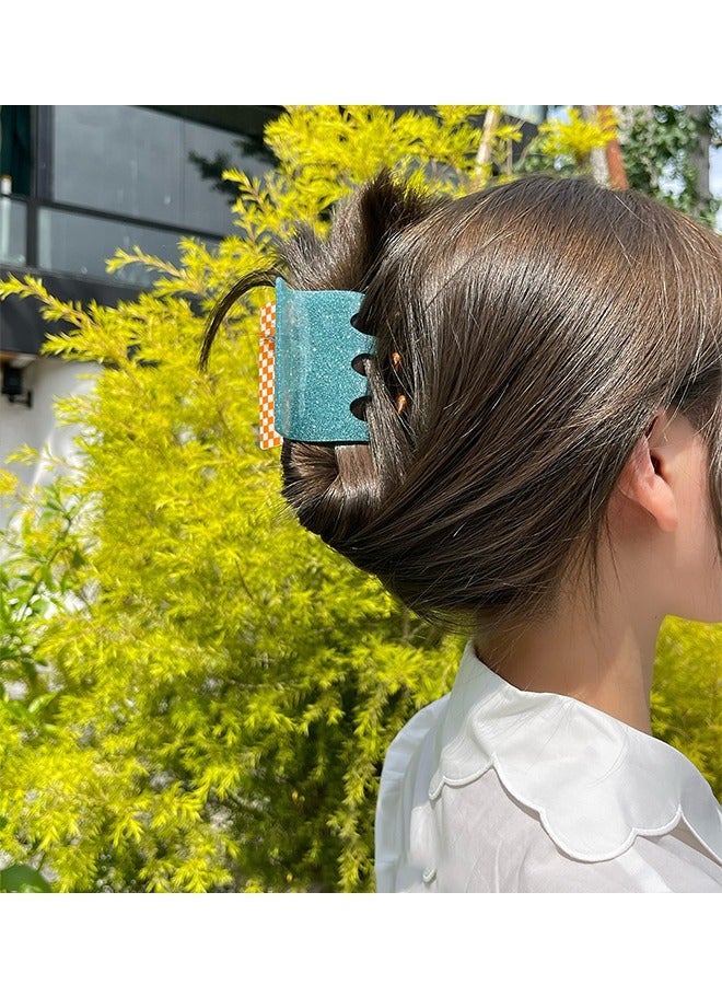 Beyond 2 Pcs Plaid Hair Claw Clips, Strong Hold Nonslip Large Jaw Clip, Hair Barrettes for Women and Girls (Colorful) - Image 5