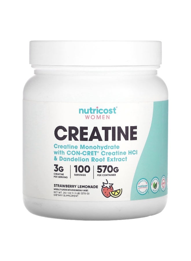 Nutricost Nutricost, Women, Creatine, Strawberry Lemonade, 1.3 lb (570 g)  - Image 1