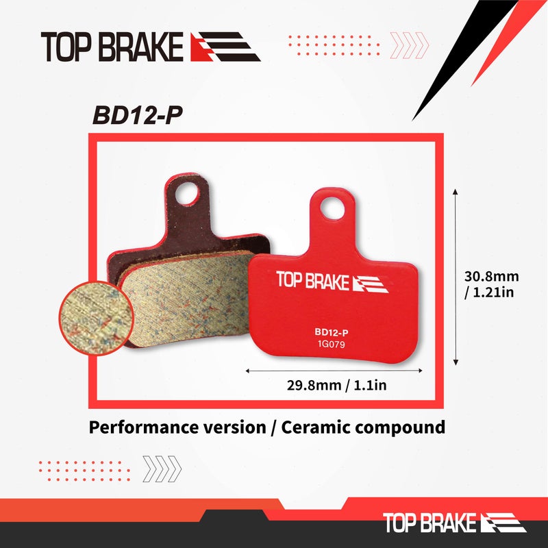 Top Brake وسادات فرامل قرصية عالية الجودة للدراجات الهوائية، متوافقة مع فرامل SRAM Level Ultimate/Force، وXS وMTB باللون الأحمر | مناسبة للدراجات الهوائية، والطرق الوعرة، والجبلية | مصنوعة من مركب سيراميكي، مع خيار كاتم للصوت، إصدار عالي الأداء، باللون الأحمر - Image 4