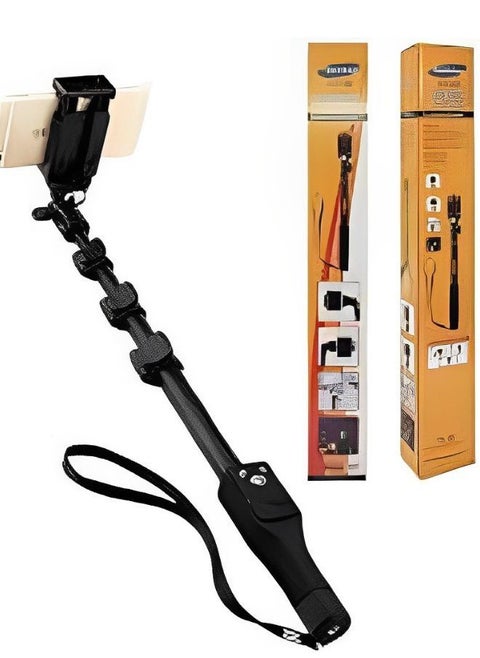 Trypod 1288 Bluetooth Self Picture Monopod, Bluetooth Remote Shutter 3in1 Self-portrait Monopod Selfie stick - Black