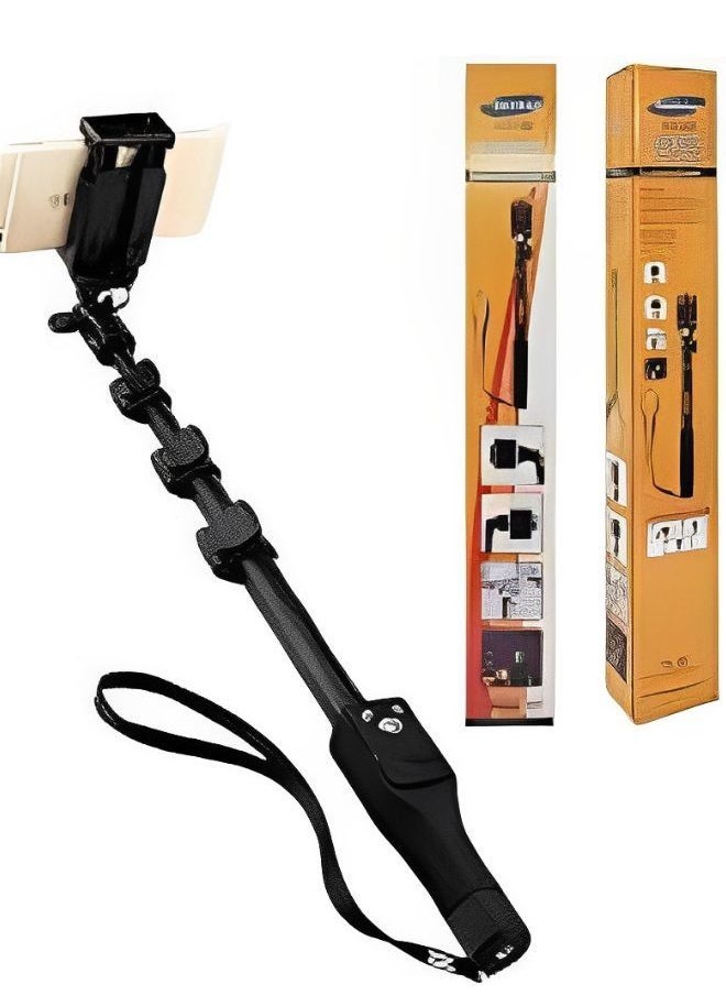 Generic - Trypod 1288 Bluetooth Self Picture Monopod, Bluetooth Remote Shutter 3in1 Self-portrait Monopod Selfie stick - Black - Image 1