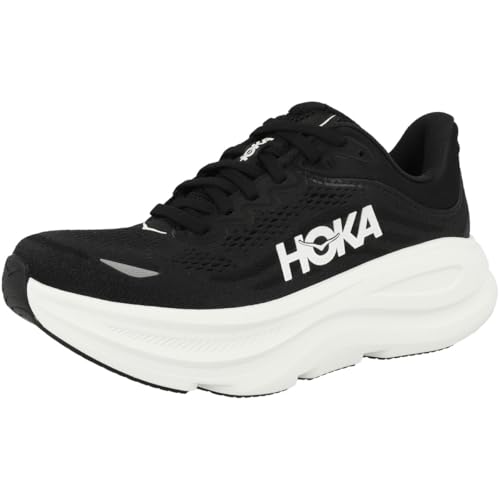 Hoka Women's Bondi 9 Sneaker, Black/White, 9 Wide - Image 4