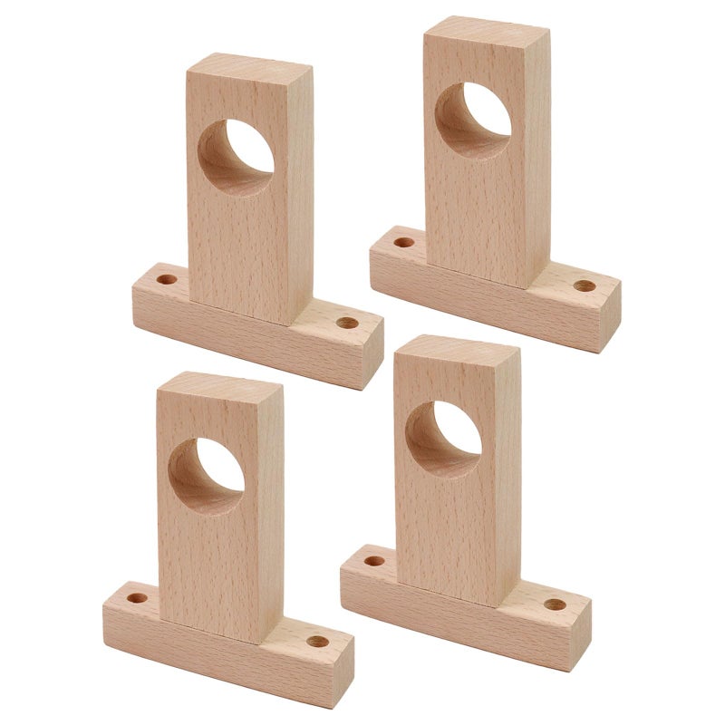 Antrader Curtain Rod Holders4Pcs Wood Curtain Rod Holder Unfinished Wooden Curtain Rod Holder BracketsInner Hole Diameter 32mm125