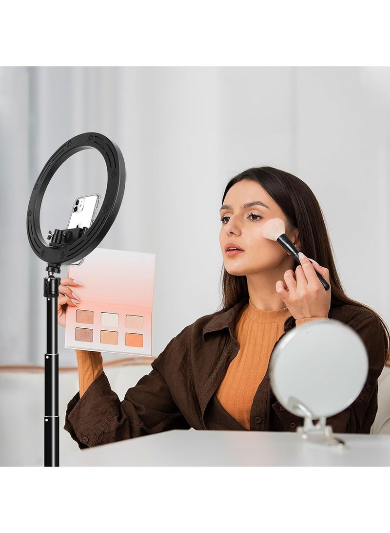Raxoom LED Ring Light with Tripod Stand and Phone Holder, 10 Inches, for Live Stream/Makeup/YouTube Video/TikTok, Compatible with All Phones  - Image 3