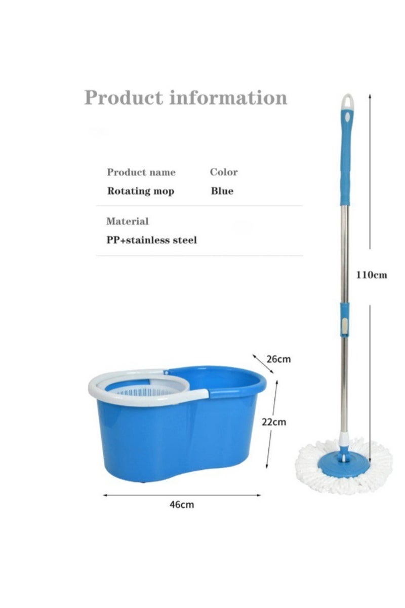 BAIG 360° Spin Mop Bucket Sets with Wring System in Microfiber Heads, Stainless Steel Basket 61" Extended Handle Floor Cleaning - Image 2