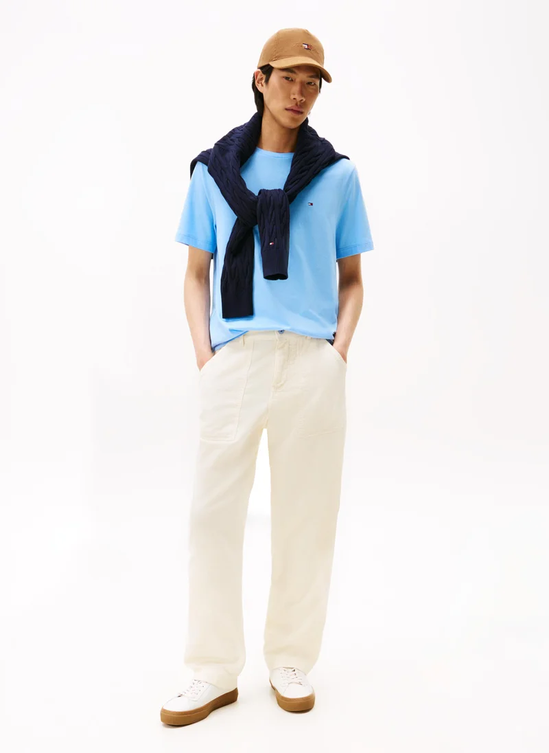 TOMMY HILFIGER Flag Embroidery Crew Neck T-Shirt