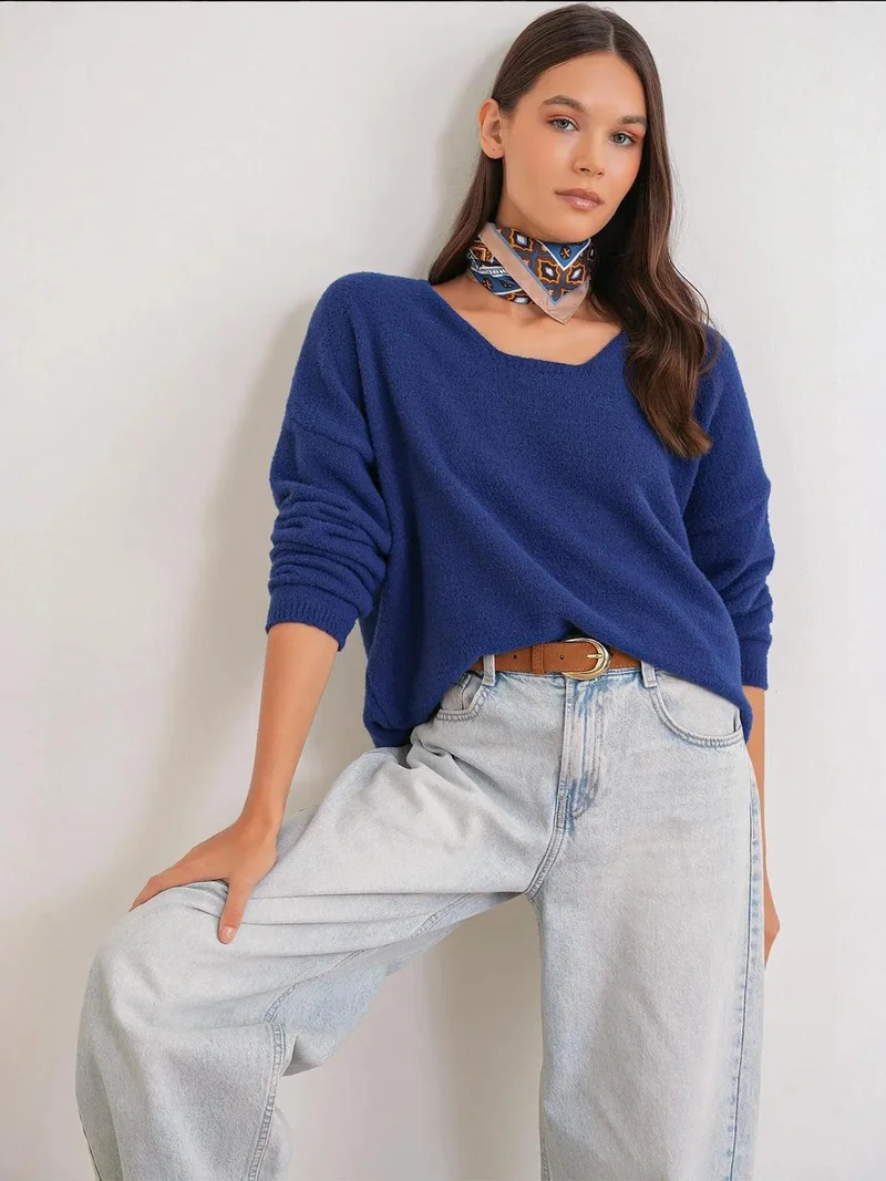 MixRay Mixray Relaxed Fit Knit Sweater with Crew Neck