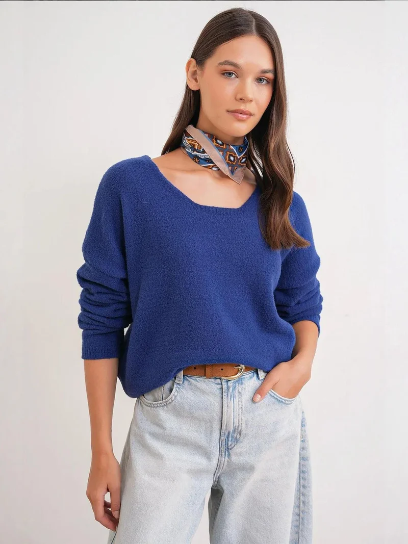 MixRay Mixray Relaxed Fit Knit Sweater with Crew Neck