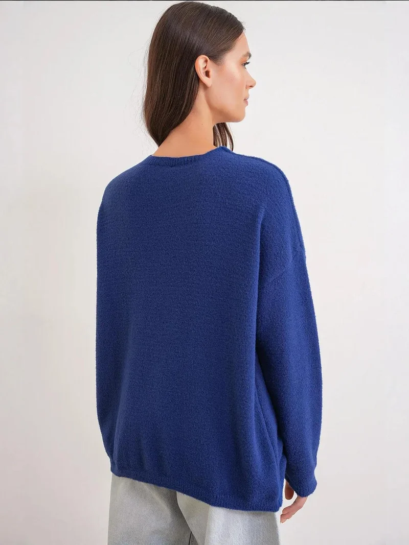 MixRay Mixray Relaxed Fit Knit Sweater with Crew Neck